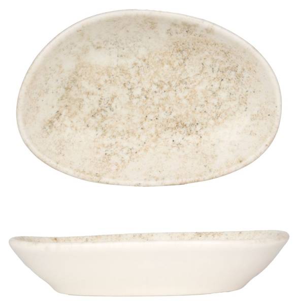 Serveerschaal Nacrous  set van 4 beige - porselein - 15 x 2 x 15 cm