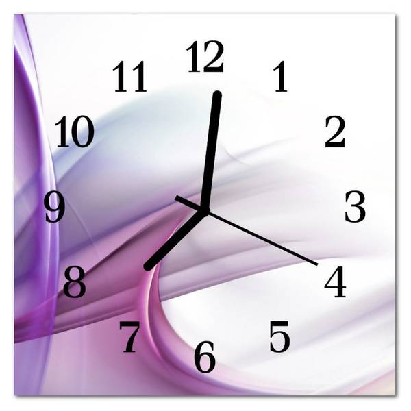 Wanduhr Abstrakt violett Violett - Glas - 30 x 30 x 1 cm