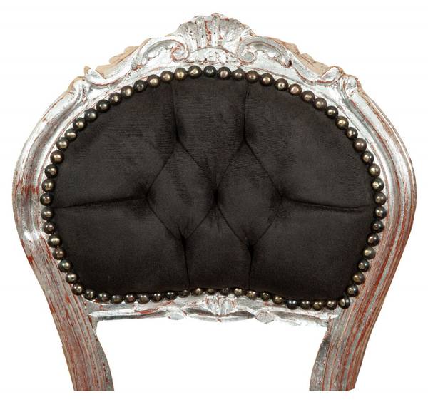 Stuhl LOUIS XVI Schwarz - Multicolor - Silber