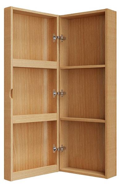 Badschrank BULMAS Beige - Holz teilmassiv - 40 x 110 x 24 cm
