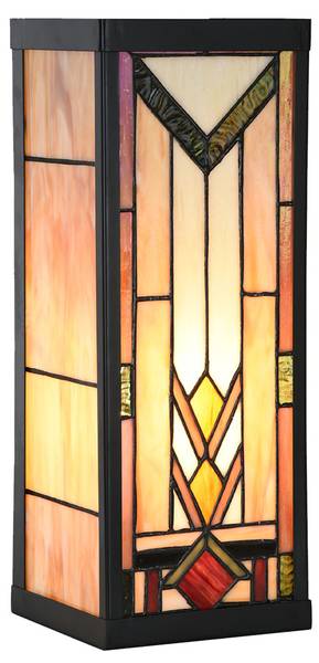 Wandlamp Tiffany Dawson beige - glas - 16 x 40 x 14 cm