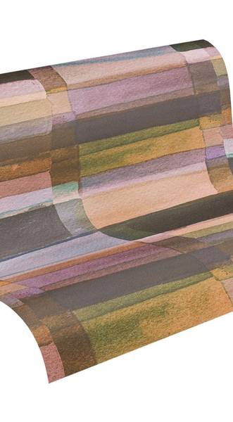 Vliestapete 4854 Streifen glatt Design Blau - Braun - Flieder - Multicolor