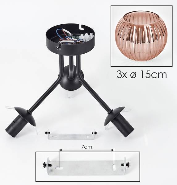 Deckenleuchte Cesaro Metall - 16 x 16 x 24 cm