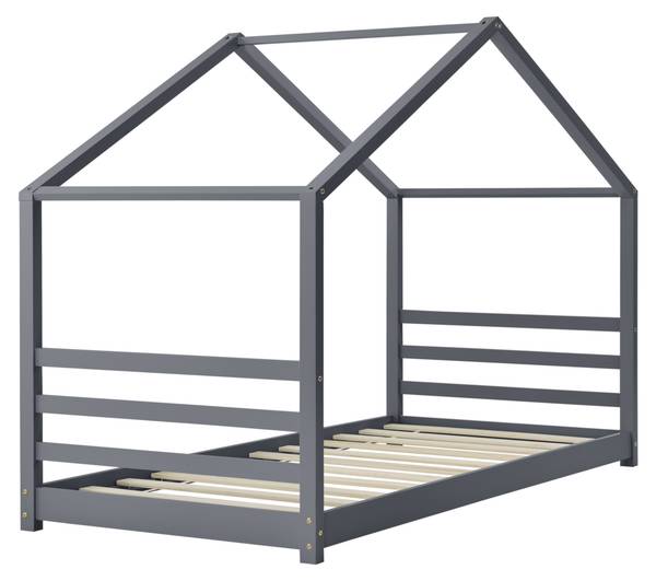 Lit enfant Vardø Pin 90 x 200 cm Gris - Bois massif - 200 x 142 x 90 cm