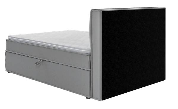 Boxspringbed met opbergruimte Clara grijs - Breedte: 140 cm