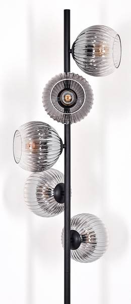 Stehlampe Cesaro Grau - Aluminium - Klarglas - 17 x 160 x 83 cm