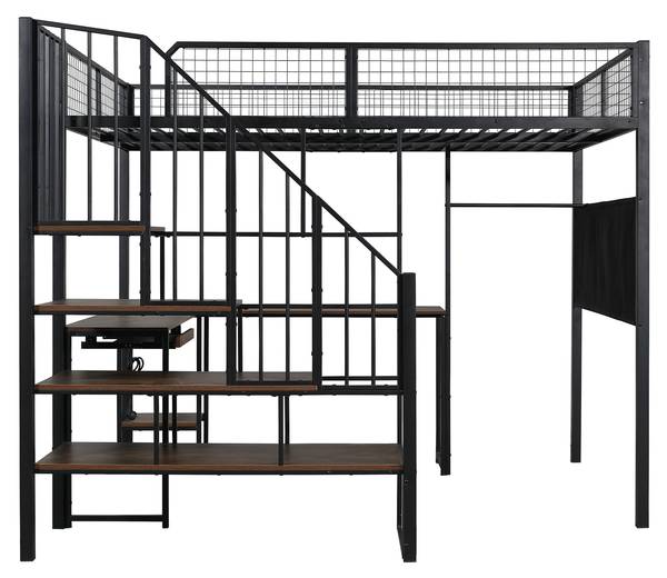 Hochbett JINSBUCHHE Ⅰ Schwarz - Eisen - 193 x 170 x 208 cm