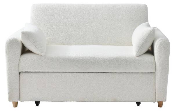 Schlafsofa AYLA Weiß - Textil - 140 x 86 x 87 cm