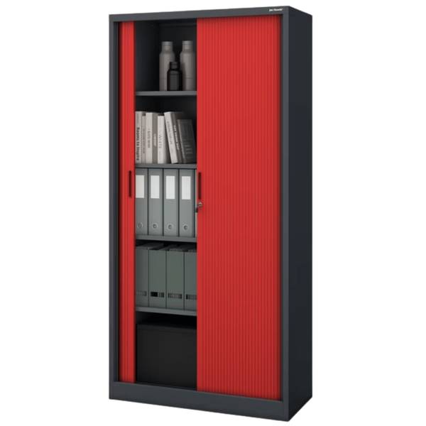 Aktenschrank abschließbar KETI Grau - Stahl - 90 x 185 x 45 cm
