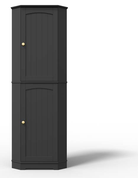 Küchenschrank ECKBAHEI241 Ⅵ Schwarz - Holzwerkstoff - 42 x 166 x 42 cm