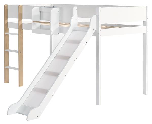 Hoogbed AtticWoody Ⅰ wit - plaatmateriaal op houtbasis - 205 x 121 x 205 cm