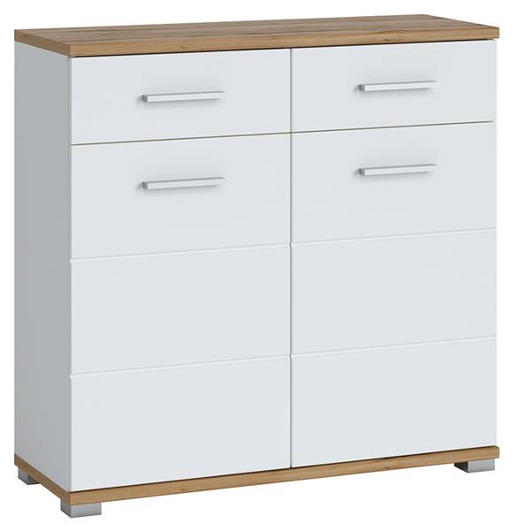 Schuhkommode HUESCA-129-4 Weiß - Holzwerkstoff - 90 x 88 x 34 cm