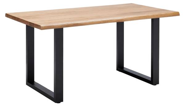 Esstisch LEN Braun - Metall - Massivholz - 160 x 76 x 90 cm