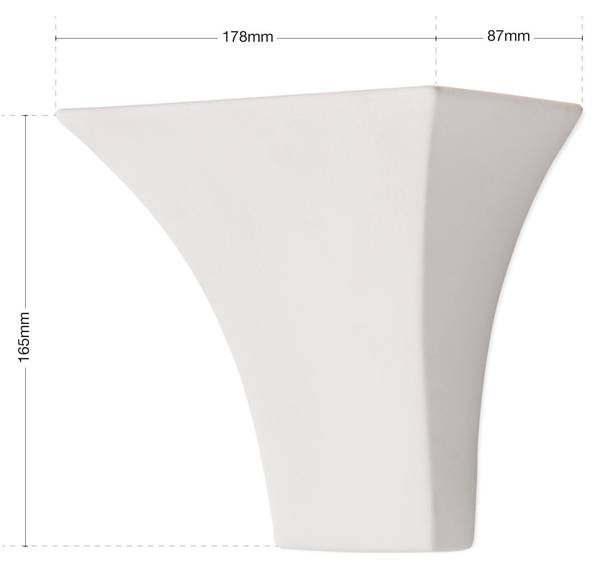 Wandleuchte BATON Weiß - Keramik - 18 x 17 x 9 cm