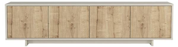 TV-Board ZEFYNA Beige - Braun - Holz teilmassiv - 180 x 46 x 40 cm