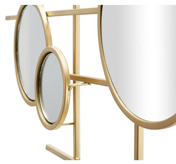 Gerahmter Spiegel Kreise 27 Gold - Metall - 117 x 61 x 5 cm