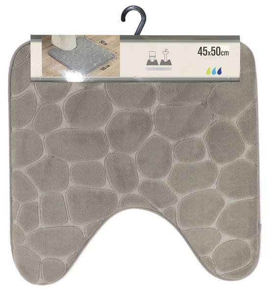 Badematte Stones Grau - Textil - 45 x 1 x 50 cm