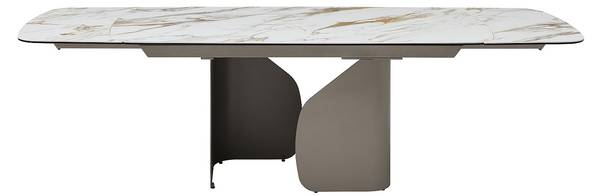 Esstisch CAMUVO Weiß - Keramik - Glas - 220 x 75 x 90 cm