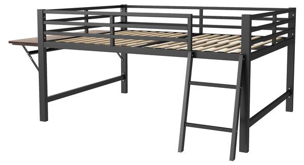 Hochbett Rita Schwarz - Metall - 145 x 102 x 245 cm