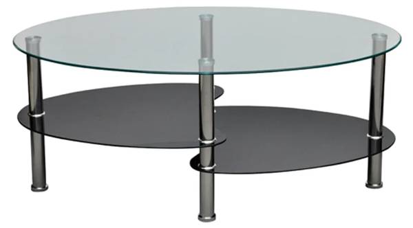 Couchtisch D327 Schwarz - Glas - 45 x 43 x 90 cm