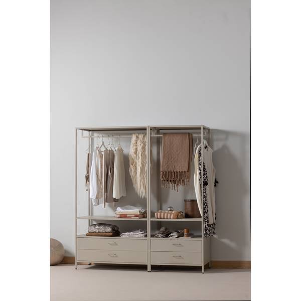 Kleiderschrank Ferris Grau - Eisen - Stahl - 70 x 185 x 54 cm