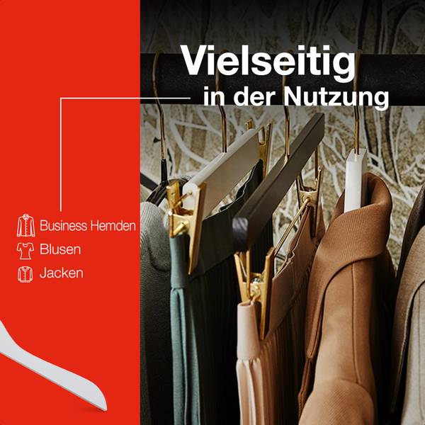 Holzbügel Business 10er-Set Weiß