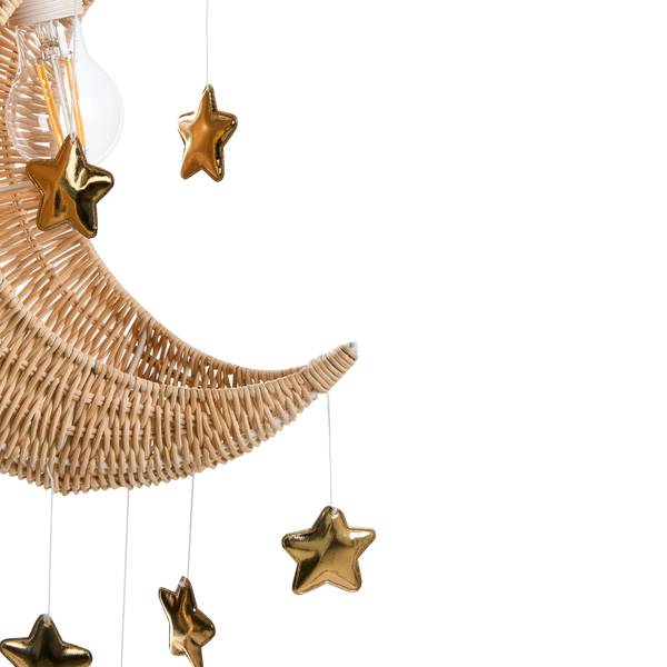 Pendelleuchten ORCHON Blau - Gold - Weiß - Rattan - 29 x 197 x 14 cm