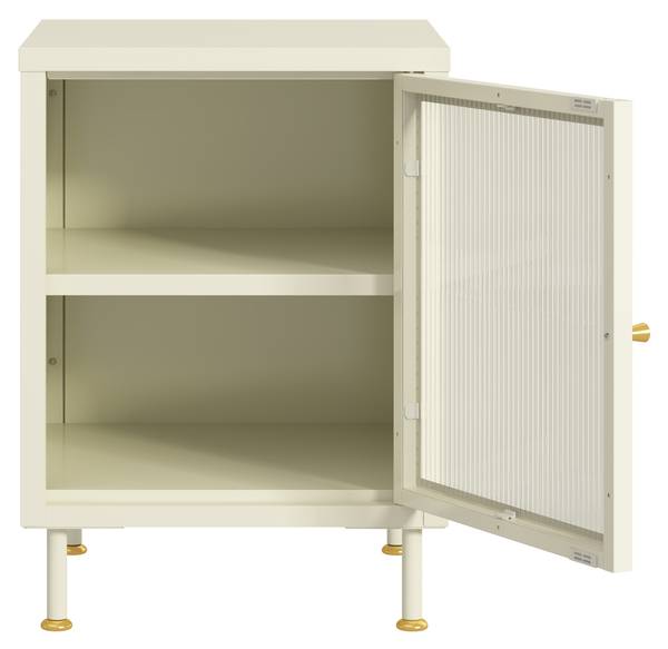 Beistellschrank Lindau Weiß - Stahl - 40 x 56 x 40 cm