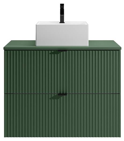 Einzelwaschtisch ZEVINI Grün - Holz teilmassiv - 80 x 60 x 47 cm