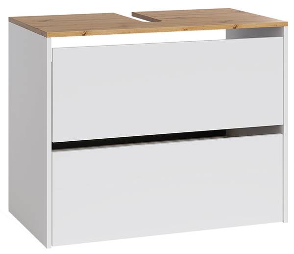 Wastafelonderkast Viktor 59938 eikenhouten look - wit