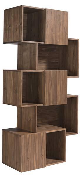Boekenkast 3021 bruin - walnoot - zink - 85 x 181 x 40 cm