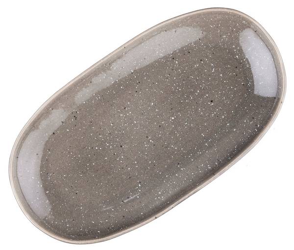 Serveerschaal STELLAR 3-delig grijs - keramiek - 21 x 14 x 36 cm