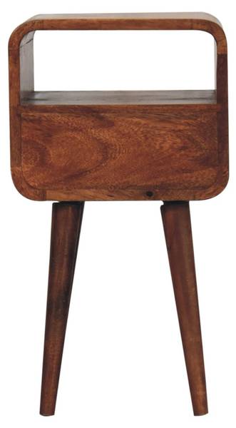 Nachtkastje Savoy bruin - mango - messing - 30 x 55 x 30 cm
