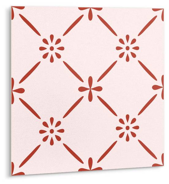 Zelfklevende Tegels Ornito set van 9 roze - polyester-PVC - 30 x 30 x 1 cm