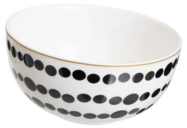 Schüssel Lyne 4er-Set Schwarz - Weiß - Keramik - 16 x 22 x 16 cm