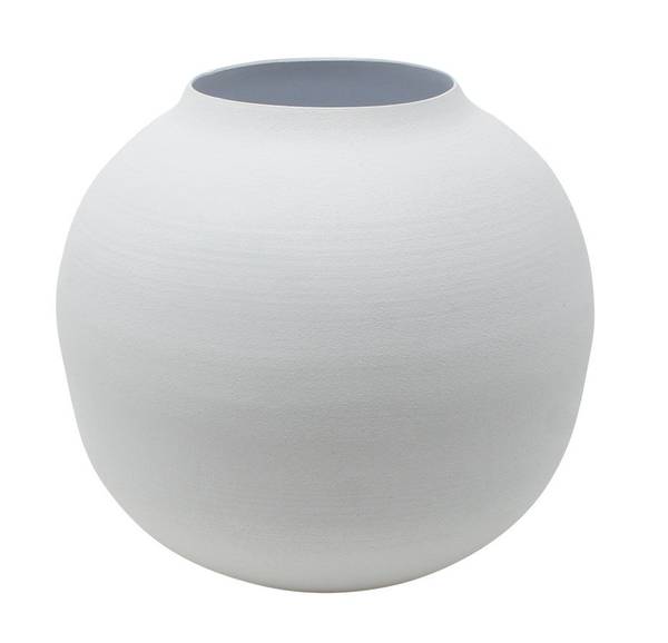 Vase Soyah Weiß - Eisen - 15 x 14 x 15 cm