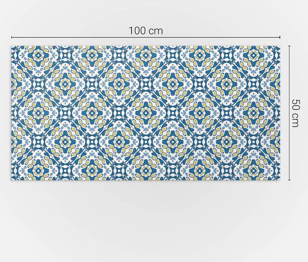 Klebepaneele Blumen Geo-Motiv 100 x 50 cm
