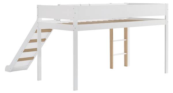 Hoogbed AtticWoody Ⅰ wit - plaatmateriaal op houtbasis - 205 x 121 x 205 cm