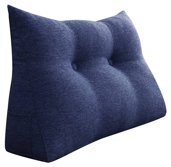 Ergonomisches Keilkissen Leinenstruktur Blau - 80 x 50 cm