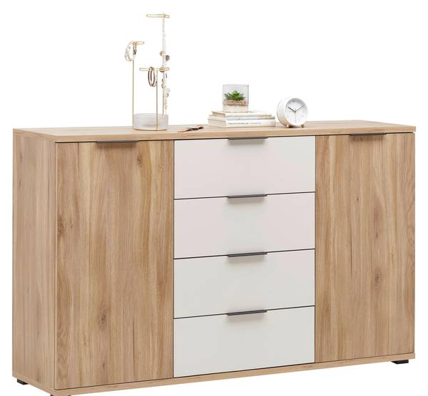Kommode RABINA Beige - Braun - Holzwerkstoff - 150 x 91 x 38 cm