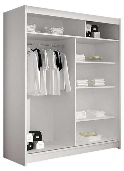 Kleiderschrank Lino I mit LED Weiß