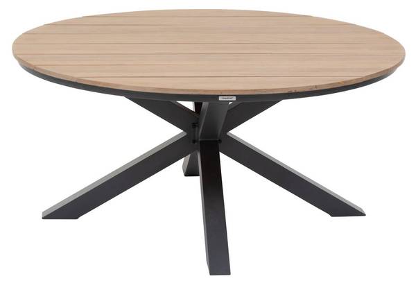 Table de jardin ronde ORIENGO Marron - Métal - 111 x 75 x 111 cm