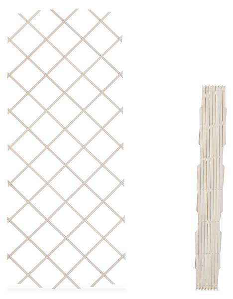 Ausziehbares Rankgitter 3er Set Weiß - Holzwerkstoff - 230 x 70 x 2 cm