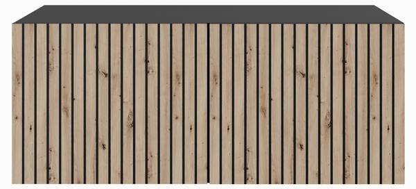 RTV Schrank CORA Schwarz - Braun - Holzwerkstoff - 100 x 41 x 40 cm
