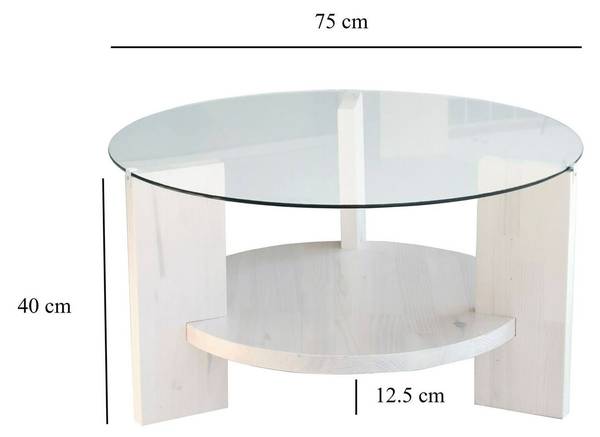 Table Basse Féline Blanc - Bois massif - 75 x 40 x 75 cm