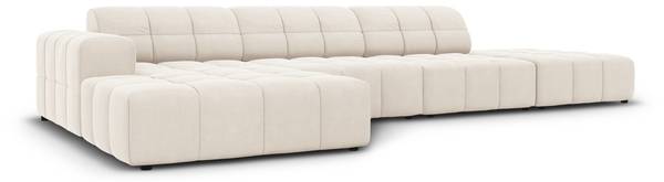 Canapé d'angle CHICAGO 5 places Beige brillant
