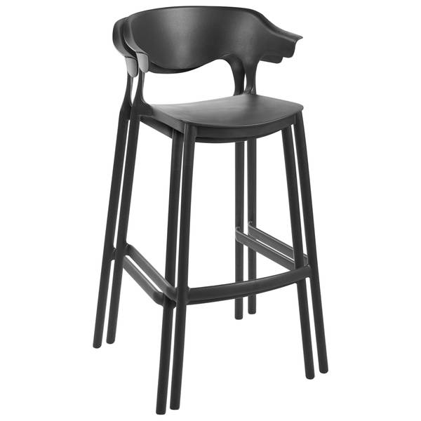 Hocker GUBBIO 2-tlg Schwarz - Kunststoff - 48 x 100 x 48 cm
