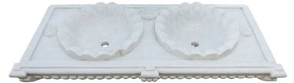 Waschbecken MEERESBRISE Weiß - Marmor - 56 x 15 x 130 cm