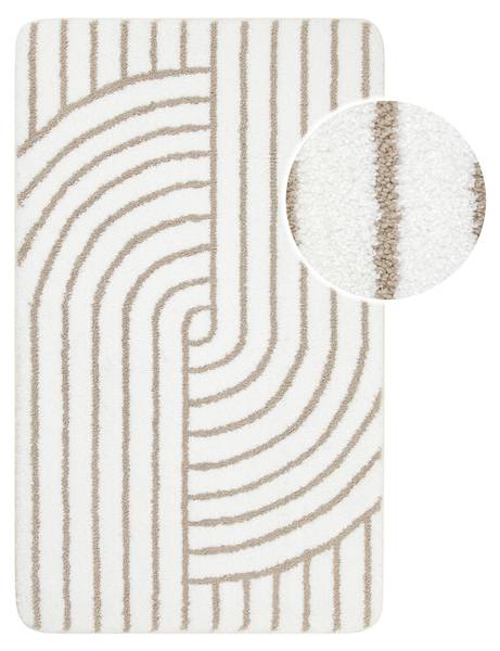 Badteppich Hilda Weiß - Polyester - 60 x 2 x 100 cm