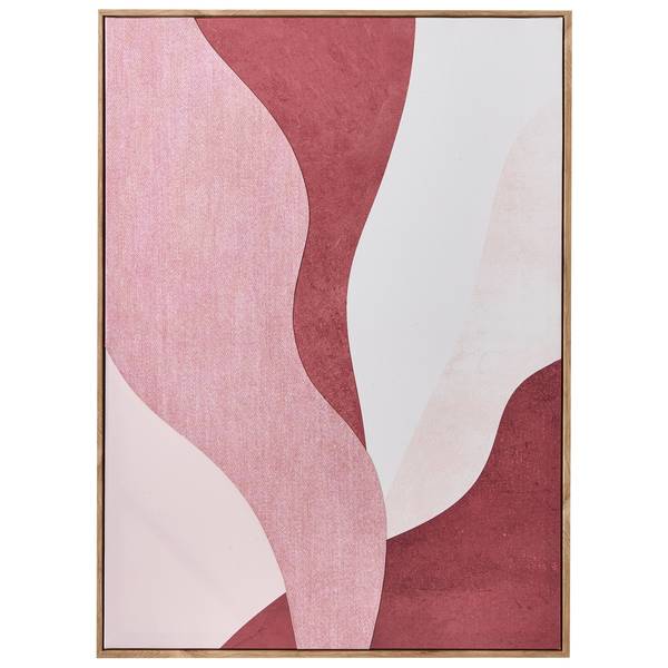 Wandbild mit Rahmen GOWRAN 2-tlg Pink - Rot - Weiß - Kunststoff - 52 x 72 x 3 cm
